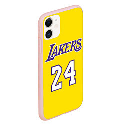 Чехол iPhone 11 матовый Kobe Bryant 24, цвет: 3D-светло-розовый — фото 2