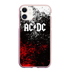 Чехол iPhone 11 матовый AC DC, цвет: 3D-светло-розовый