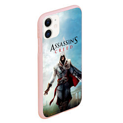 Чехол iPhone 11 матовый Assassins Creed, цвет: 3D-светло-розовый — фото 2