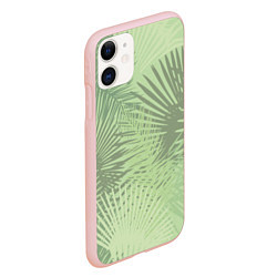 Чехол iPhone 11 матовый В джунгли, цвет: 3D-светло-розовый — фото 2