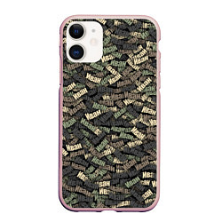 Чехол iPhone 11 матовый Именной камуфляж Иван, цвет: 3D-светло-розовый