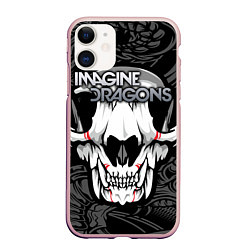 Чехол iPhone 11 матовый Imagine Dragons, цвет: 3D-светло-розовый