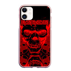 Чехол iPhone 11 матовый Iron Maiden, цвет: 3D-светло-розовый