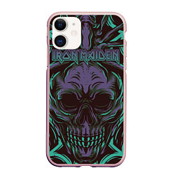 Чехол iPhone 11 матовый Iron Maiden, цвет: 3D-светло-розовый