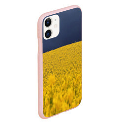 Чехол iPhone 11 матовый Рапсовое поле, цвет: 3D-светло-розовый — фото 2