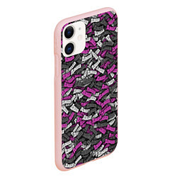 Чехол iPhone 11 матовый Именной камуфляж Даша, цвет: 3D-светло-розовый — фото 2
