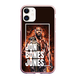 Чехол iPhone 11 матовый Jon Jones, цвет: 3D-светло-розовый