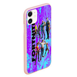 Чехол iPhone 11 матовый Fortnite, цвет: 3D-светло-розовый — фото 2