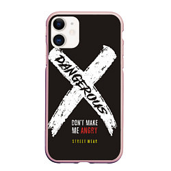 Чехол iPhone 11 матовый Off-White: Dangerous, цвет: 3D-светло-розовый