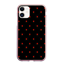 Чехол iPhone 11 матовый РОЗЫ, цвет: 3D-светло-розовый