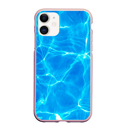 Чехол iPhone 11 матовый Вода, цвет: 3D-светло-розовый