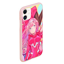 Чехол iPhone 11 матовый DARLING IN THE FRANXX, цвет: 3D-светло-розовый — фото 2