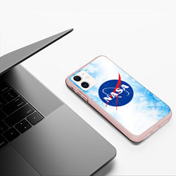 Чехол iPhone 11 матовый NASA НАСА, цвет: 3D-светло-розовый — фото 2