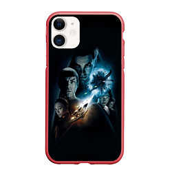 Чехол iPhone 11 матовый Star Trek, цвет: 3D-красный