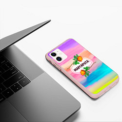 Чехол iPhone 11 матовый Маргарита, цвет: 3D-светло-розовый — фото 2