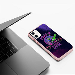Чехол iPhone 11 матовый JoJo’s Bizarre Adventure Gym, цвет: 3D-светло-розовый — фото 2