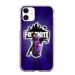 Чехол iPhone 11 матовый FORTNITE, цвет: 3D-светло-розовый
