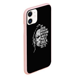 Чехол iPhone 11 матовый Michael Myers, цвет: 3D-светло-розовый — фото 2