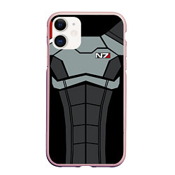 Чехол iPhone 11 матовый КОСТЮМ N7 MASS EFFECT N7 М, цвет: 3D-светло-розовый