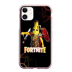 Чехол iPhone 11 матовый Fortnite Potassius Peels Peely, цвет: 3D-светло-розовый