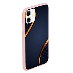 Чехол iPhone 11 матовый 3D БРОНЯ ВСТАВКИ ЗОЛОТА, цвет: 3D-светло-розовый — фото 2