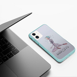 Чехол iPhone 11 матовый Ghost in the Eva, цвет: 3D-мятный — фото 2