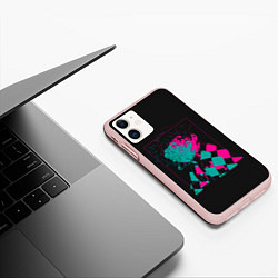 Чехол iPhone 11 матовый Танджиро НЕОН, цвет: 3D-светло-розовый — фото 2