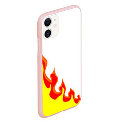 Чехол iPhone 11 матовый Огонь, цвет: 3D-светло-розовый — фото 2