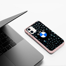 Чехол iPhone 11 матовый BMW Collection Storm, цвет: 3D-светло-розовый — фото 2