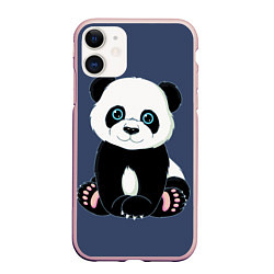 Чехол iPhone 11 матовый Милая Панда Sweet Panda, цвет: 3D-светло-розовый