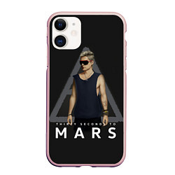 Чехол iPhone 11 матовый Джаред Лето Jared Leto Z, цвет: 3D-светло-розовый