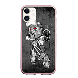 Чехол iPhone 11 матовый Junk Ride, цвет: 3D-светло-розовый