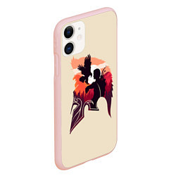 Чехол iPhone 11 матовый Кассандра с ястребом, цвет: 3D-светло-розовый — фото 2