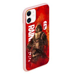 Чехол iPhone 11 матовый RAINBOW SIX SIEGE РАДУГА 6 ОСАДА ДЫМ R6S SMOKE, цвет: 3D-светло-розовый — фото 2