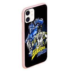 Чехол iPhone 11 матовый Бруно Буччеллати - JoJos Bizarre Adventure, цвет: 3D-светло-розовый — фото 2