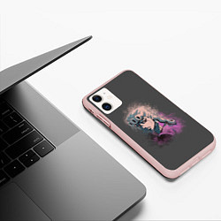 Чехол iPhone 11 матовый Giorno Giovanna Paints, цвет: 3D-светло-розовый — фото 2