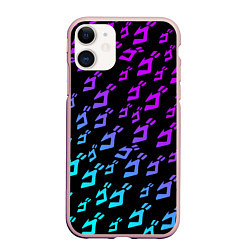 Чехол iPhone 11 матовый JOJOS BIZARRE ADVENTURE NEON PATTERN НЕОН УЗОР, цвет: 3D-светло-розовый