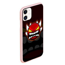 Чехол iPhone 11 матовый Geometry Dash: Red Demon, цвет: 3D-светло-розовый — фото 2