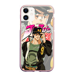 Чехол iPhone 11 матовый JOJO BIZARRE ADVENTURE ДЖОДЖО, цвет: 3D-светло-розовый