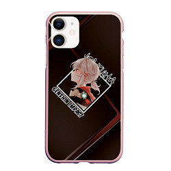 Чехол iPhone 11 матовый Кадзуха Kazuha Kaedehara, Genshin Impact, цвет: 3D-светло-розовый