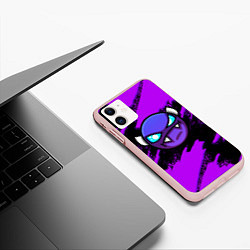 Чехол iPhone 11 матовый Geometry Dash game - Геометри Дэш, цвет: 3D-светло-розовый — фото 2