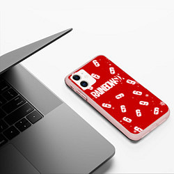 Чехол iPhone 11 матовый НОВОГОДНИЙ СВИТЕР RAINBOW SIX SIEGE, цвет: 3D-светло-розовый — фото 2