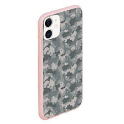 Чехол iPhone 11 матовый Серый Камуфляж городской, цвет: 3D-светло-розовый — фото 2