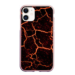 Чехол iPhone 11 матовый Раскаленная лаваhot lava, цвет: 3D-светло-розовый