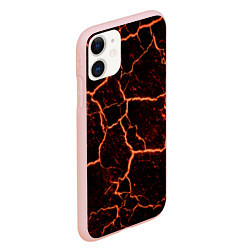 Чехол iPhone 11 матовый Раскаленная лаваhot lava, цвет: 3D-светло-розовый — фото 2