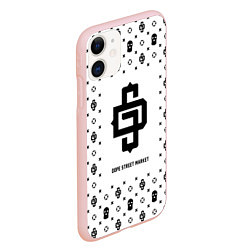Чехол iPhone 11 матовый Узор White Dope Street Market, цвет: 3D-светло-розовый — фото 2