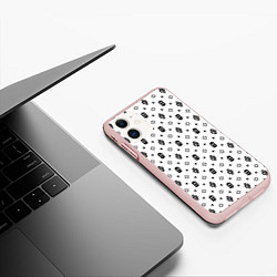 Чехол iPhone 11 матовый Узор White Dope Ski Mask Camo Dope Street Market, цвет: 3D-светло-розовый — фото 2