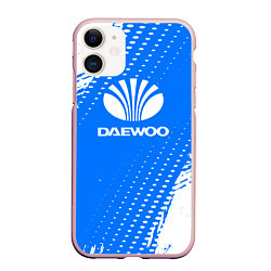 Чехол iPhone 11 матовый DAEWOO Autosport, цвет: 3D-светло-розовый