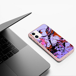 Чехол iPhone 11 матовый Color abstraction Pattern Vanguard, цвет: 3D-светло-розовый — фото 2