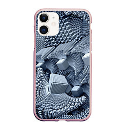 Чехол iPhone 11 матовый Vanguard pattern 2078 Abstraction, цвет: 3D-светло-розовый